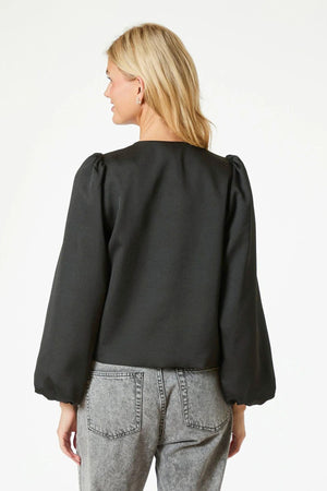 Daliska Dull Satin Blouse - Black