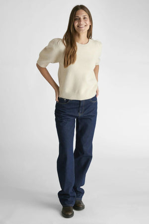 Martha Bow Knit Tee - Ivory